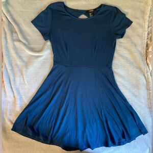 Forever 21 Dark Blue Skater Dress w/ Back Cutout